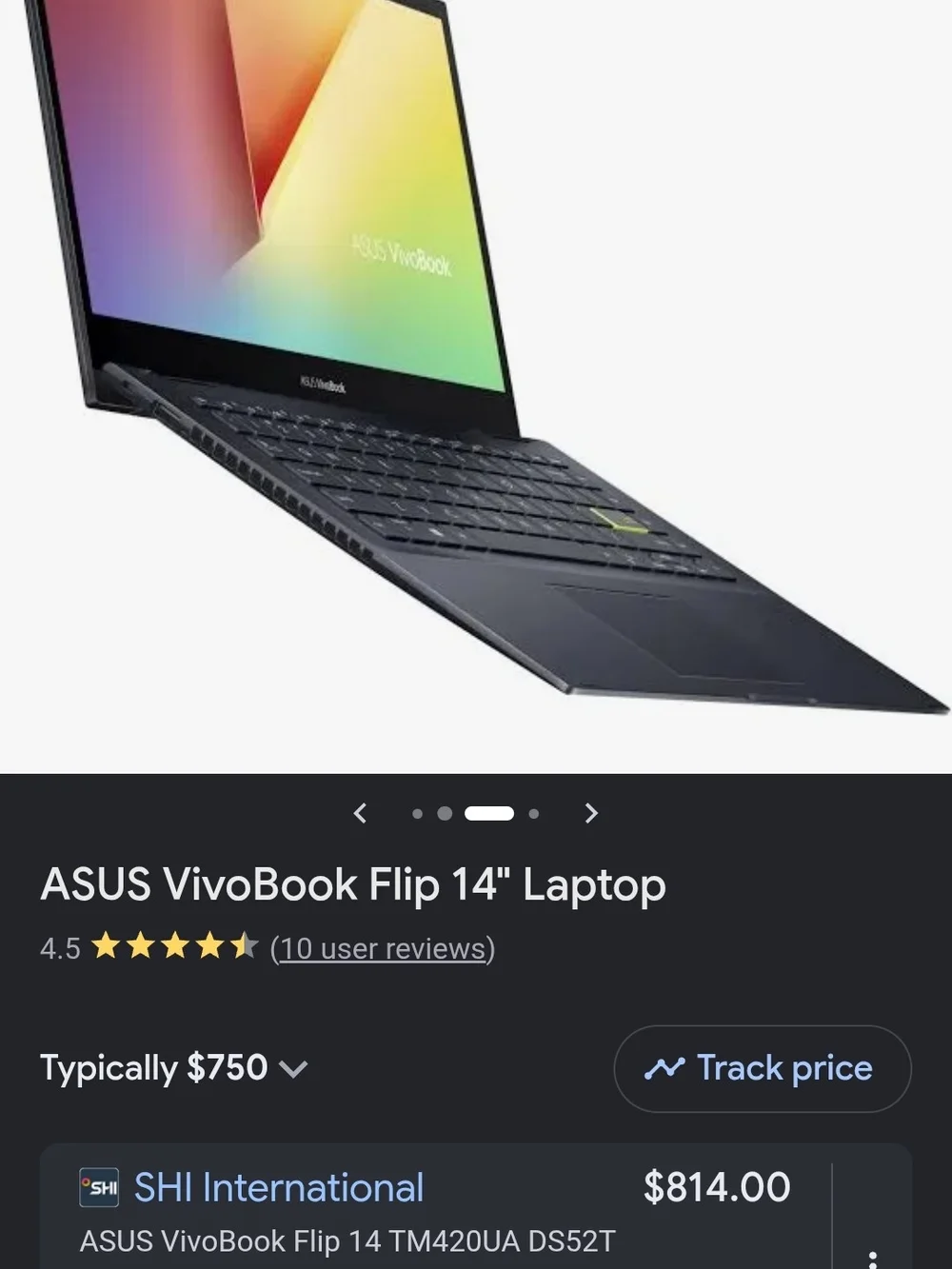 ASUS VivoBook Flip 14 Convertible Laptop in Dark Gray